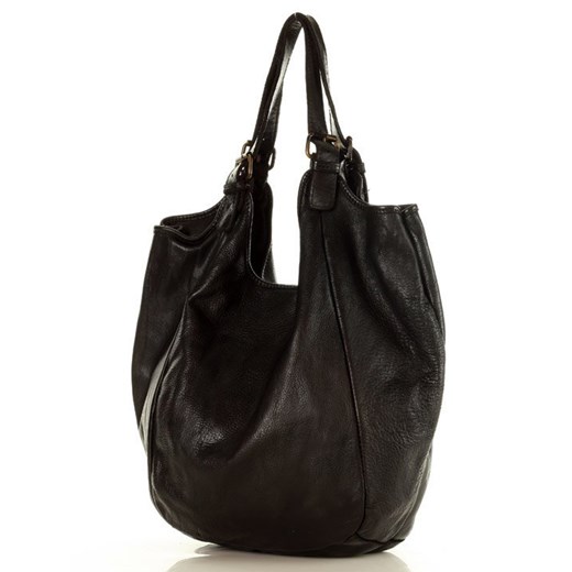 Torebka skórzana damska classic handmade shopping bag - MARCO MAZZINI czarny uniwersalny okazyjna cena Verostilo