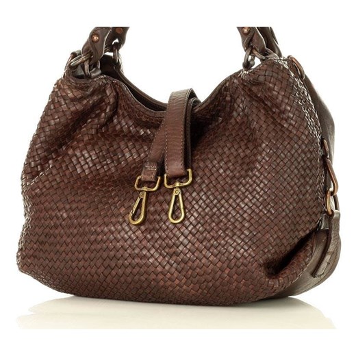 Torebka pleciona damska shopper z naturalnej skóry timeless leather bag - MARCO uniwersalny okazja Verostilo