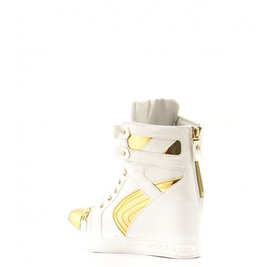 Białe Sneakersy White Shiny Sneakers Casadei born2be-pl bezowy skóra ekologiczna
