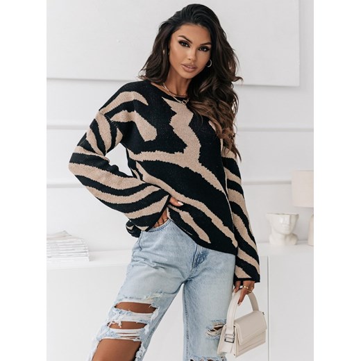 Sweter damski Pakuten z okrągłym dekoltem casual