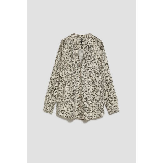 Bluzka damska Moodo.pl z długim rękawem z dekoltem w serek 