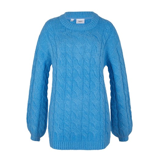 Sweter oversize ze wzorem w warkocze 48/50 bonprix