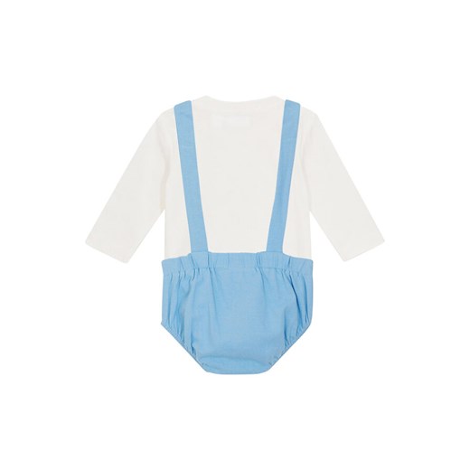 Krótkie ogrodniczki niemowlęce + shirt z długim rękawem z bawełny organicznej (2 68/74 bonprix