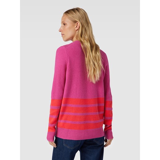 Sweter z dzianiny z wełny lana z paskami w kontrastowym kolorze Christian Berg Woman 42 Peek&Cloppenburg 