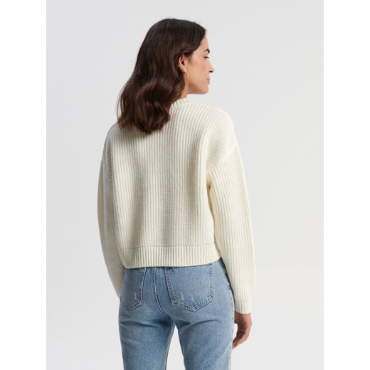 Sinsay - Sweter z miękkiej dzianiny - kremowy Sinsay XS Sinsay