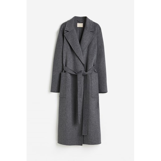 H & M - Wełniany płaszcz - Szary H & M S H&M