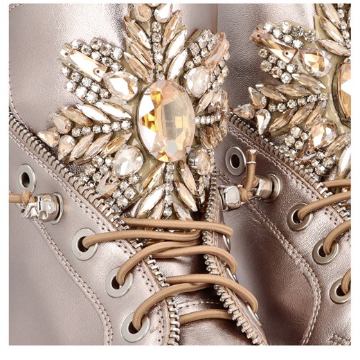 Botki Alma En Pena casual sznurowane płaskie 