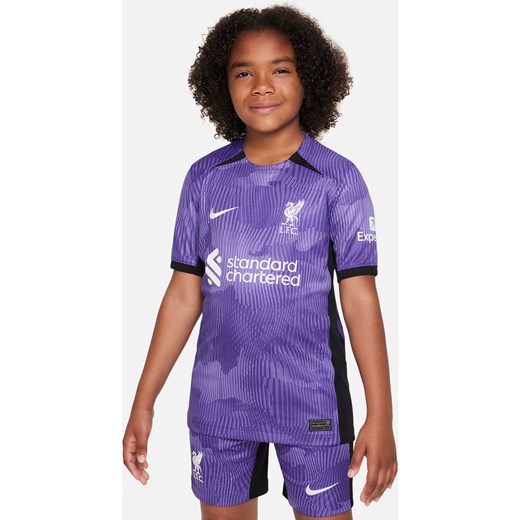 Koszulka piłkarska dla dużych dzieci Nike Dri-FIT Liverpool F.C. Stadium 2023/24 (wersja trzecia) - Fiolet ze sklepu Nike poland w kategorii T-shirty chłopięce - zdjęcie 162200829