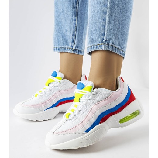 Buty sportowe damskie sneakersy wiązane białe płaskie 