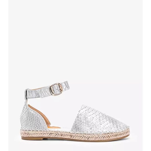 Srebrne espadryle w motywie skóry węża Jordan Gemre 40 promocja gemre