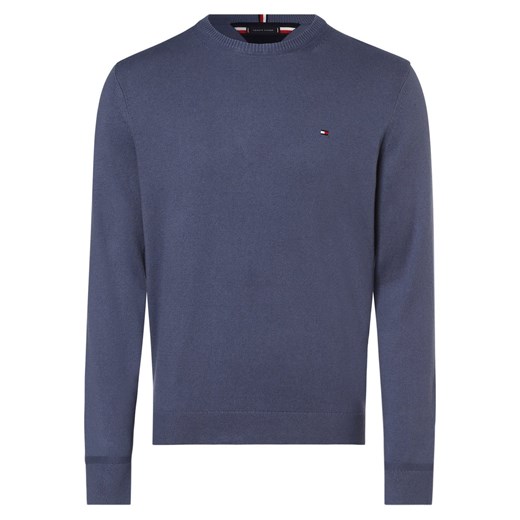 Tommy Hilfiger Sweter z dodatkiem kaszmiru Mężczyźni Bawełna denim jednolity ze sklepu vangraaf w kategorii Swetry męskie - zdjęcie 162213828