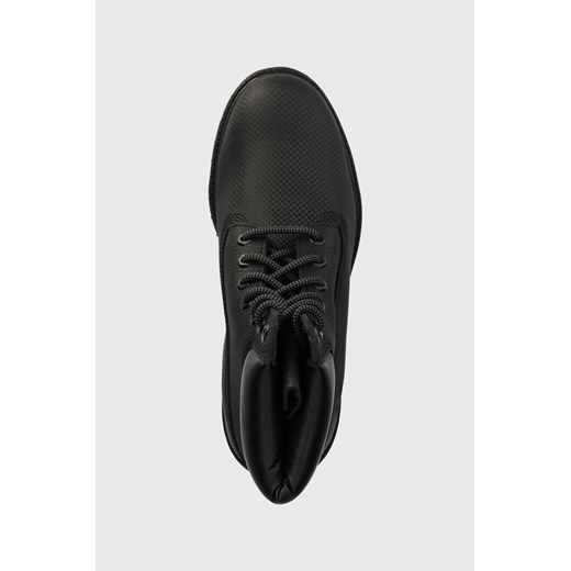 Buty zimowe męskie czarne Timberland sznurowane ze skóry na zimę 