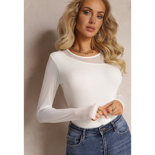 Biała Bluzka z Siateczką Lamivette ze sklepu Renee odzież w kategorii Bluzki damskie - zdjęcie 162236068