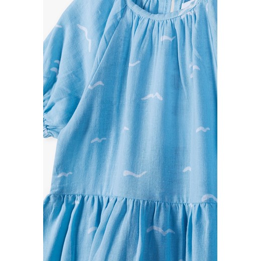 Błękitna sukienka we wzory dla dziewczynki 5.10.15. 92 5.10.15 wyprzedaż