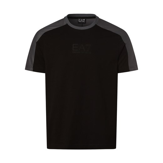 EA7 Emporio Armani T-shirt męski Mężczyźni Bawełna czarny jednolity ze sklepu vangraaf w kategorii T-shirty męskie - zdjęcie 162272449