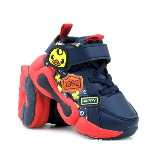 Sportowe buty dziecięce na grubej podeszwie - AMERICAN CLUB BD 17/21, czarno-czerwone ze sklepu ulubioneobuwie w kategorii Buty sportowe dziecięce - zdjęcie 162274596