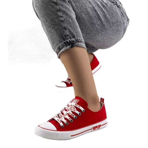 BIG STAR trampki damskie czerwone sznurowane sportowe