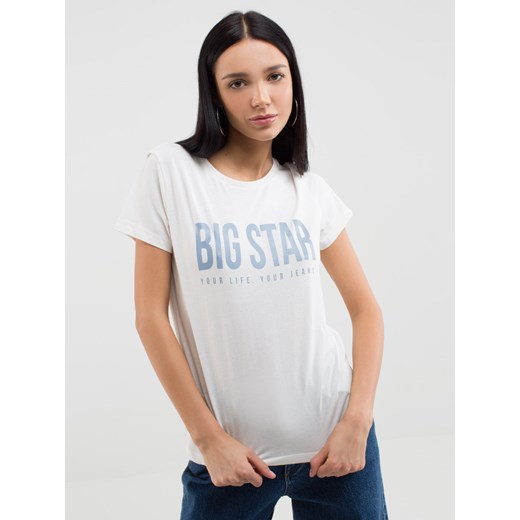 Koszulka damska z nadrukiem kremowa Brigida 102 ze sklepu Big Star w kategorii Bluzki damskie - zdjęcie 162290858