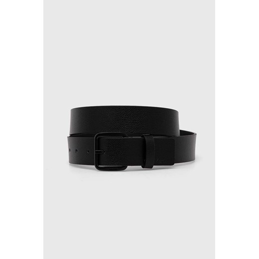Calvin Klein pasek skórzany męski kolor czarny ze sklepu ANSWEAR.com w kategorii Paski męskie - zdjęcie 162303079