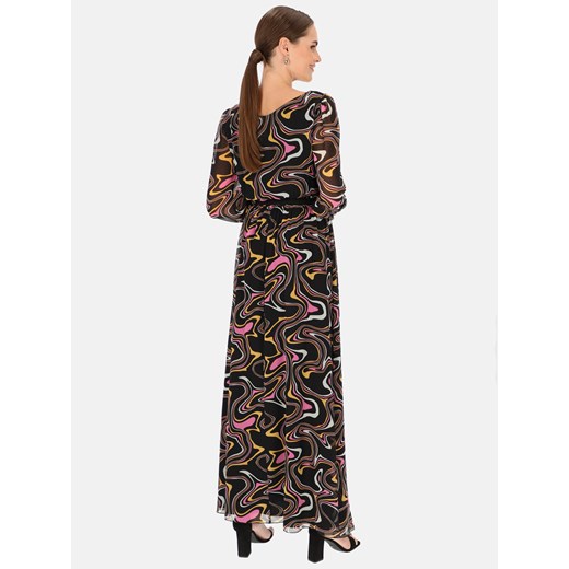 Kolorowa sukienka maxi z gumką w pasie L'AF Latika 36 Eye For Fashion