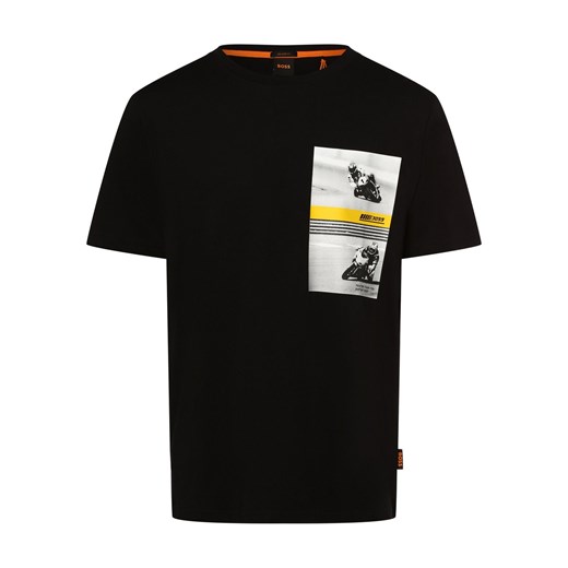 BOSS Orange T-shirt męski Mężczyźni Bawełna czarny nadruk ze sklepu vangraaf w kategorii T-shirty męskie - zdjęcie 162309446