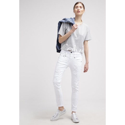 Calvin Klein Jeans TIBORAN Tshirt z nadrukiem light grey heather zalando szary bawełna