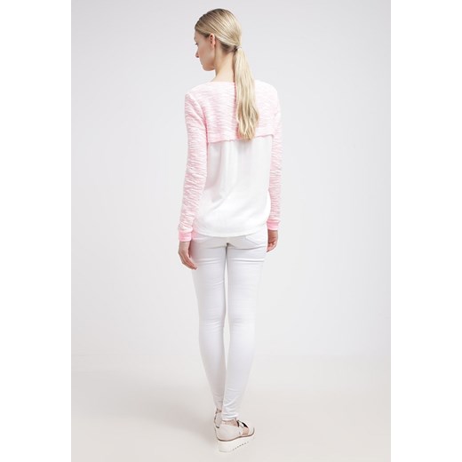 Even&Odd Sweter pink / white zalando bialy długie