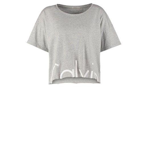 Calvin Klein Jeans TIBORAN Tshirt z nadrukiem light grey heather zalando szary abstrakcyjne wzory