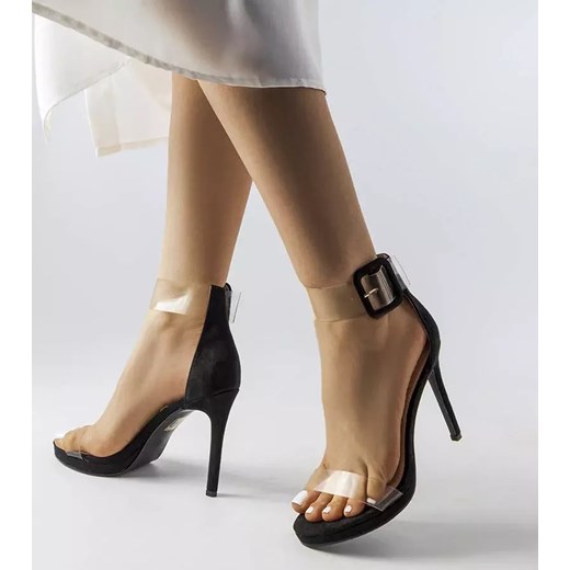 Czarne eleganckie sandały na szpilce Romey 41 gemre