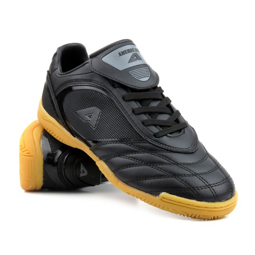 Buty sportowe męskie halówki - American Club FH 52/23, czarne ze sklepu ulubioneobuwie w kategorii Buty sportowe męskie - zdjęcie 162318947
