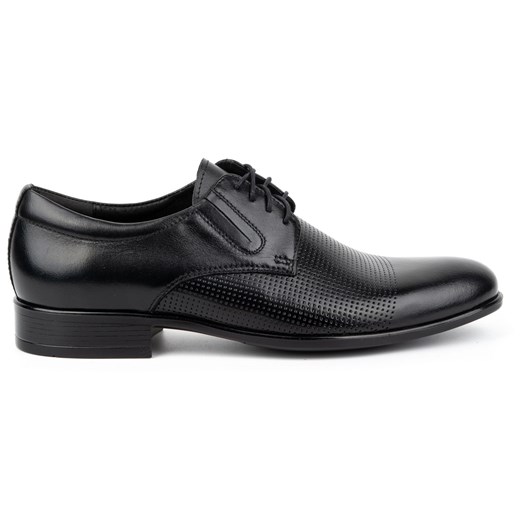 Kampol Buty męskie wizytowe skórzane 324KAM czarne ze sklepu ButyModne.pl w kategorii Buty eleganckie męskie - zdjęcie 162332169