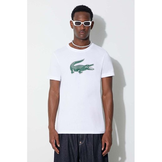 Lacoste t-shirt męski kolor biały z nadrukiem Lacoste XL PRM
