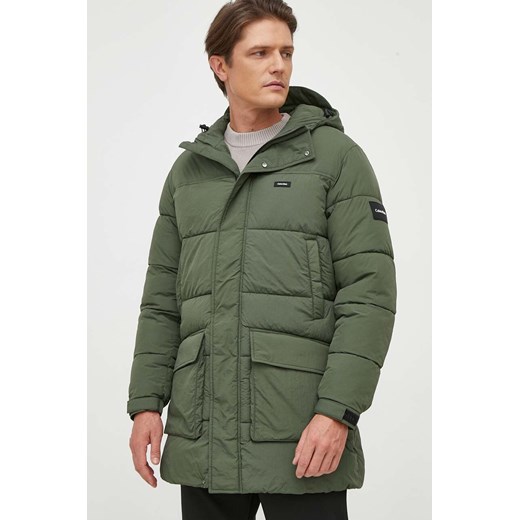 Calvin Klein kurtka męska kolor zielony zimowa ze sklepu ANSWEAR.com w kategorii Kurtki męskie - zdjęcie 162346859
