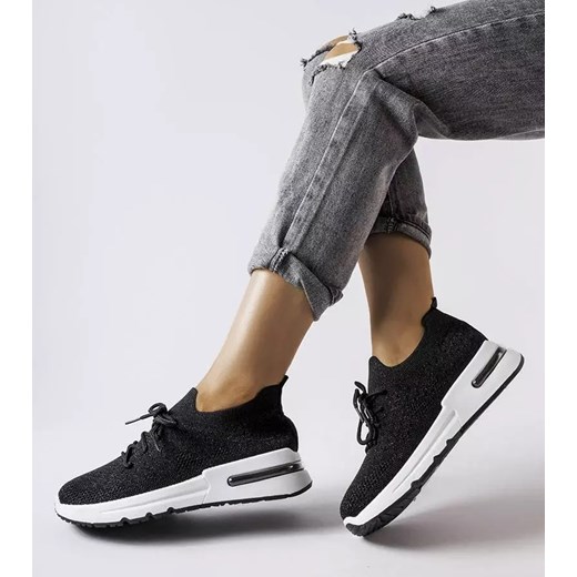 Czarne sneakersy zdobione połyskującą nitką Randolph ze sklepu gemre w kategorii Buty sportowe damskie - zdjęcie 162350678