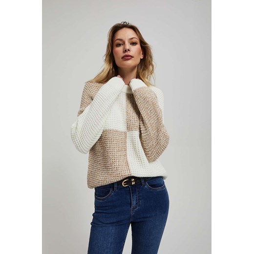 Sweter z geometrycznym wzorem S Moodo.pl