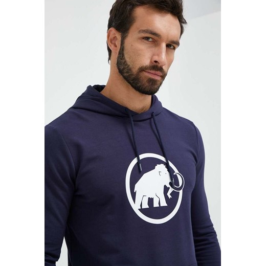 Mammut bluza dresowa ML Hoody Classic kolor granatowy z kapturem z nadrukiem ze sklepu ANSWEAR.com w kategorii Bluzy męskie - zdjęcie 162357755