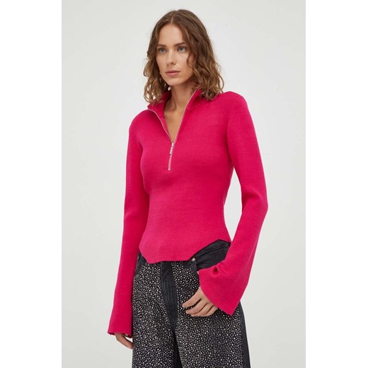 Gestuz sweter damski kolor różowy z półgolfem Gestuz S ANSWEAR.com