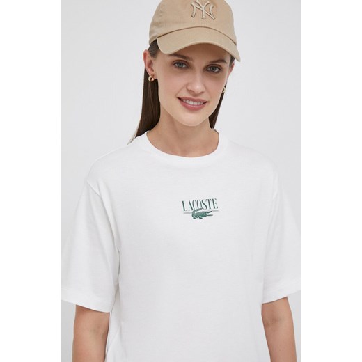 Lacoste t-shirt bawełniany kolor beżowy Lacoste 42 ANSWEAR.com
