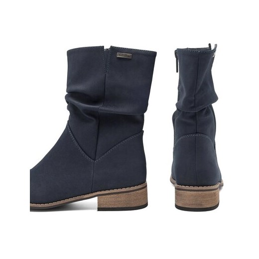 Botki granatowe Clara Barson na płaskiej podeszwie na zamek casual 