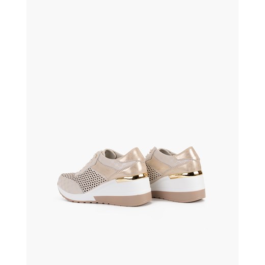 beżowe sneakersy skórzane ażurowe 131-78592-BEŻ Kulig 41 KULIG