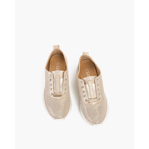 złote sneakersy skórzane ażurowe 108-399-148 Kulig 37 KULIG