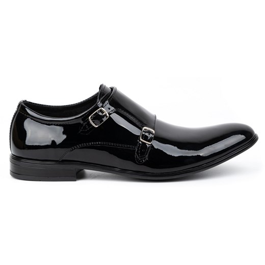 Skórzane buty wizytowe Monki lakierki 287LU czarny lakier ze sklepu butyolivier w kategorii Buty eleganckie męskie - zdjęcie 162370297