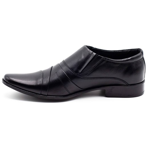 Buty wizytowe skórzane wsuwane 206 czarne ze sklepu butyolivier w kategorii Buty eleganckie męskie - zdjęcie 162370305
