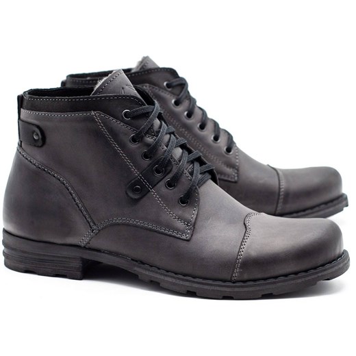 Buty męskie zimowe C15s szare ze sklepu butyolivier w kategorii Buty zimowe męskie - zdjęcie 162370336