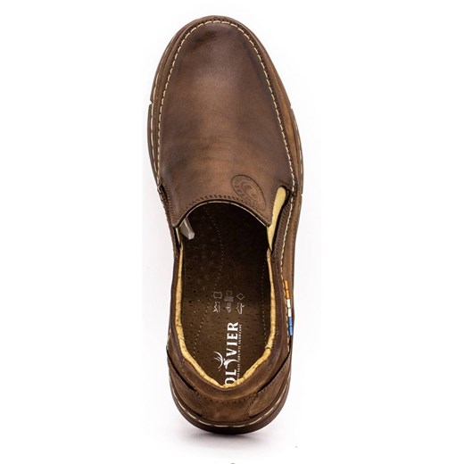 Buty męskie slip-on 283GT brązowe ze sklepu butyolivier w kategorii Półbuty męskie - zdjęcie 162370367