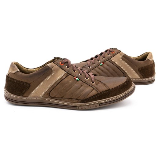 Buty Olivier skórzane męskie 236GT brązowe ze sklepu butyolivier w kategorii Półbuty męskie - zdjęcie 162370388