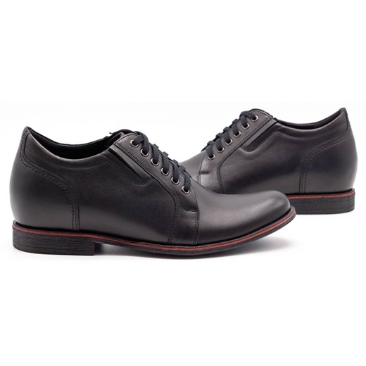 Buty męskie skórzane podwyższające P24 czarne ze sklepu butyolivier w kategorii Buty eleganckie męskie - zdjęcie 162370447