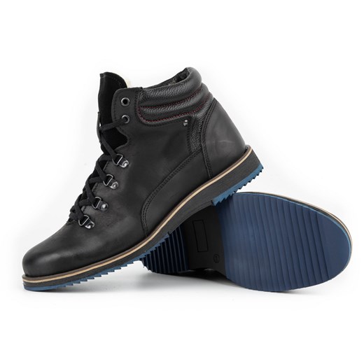Buty męskie trzewiki skórzane zimowe 811 czarne ze sklepu butyolivier w kategorii Buty zimowe męskie - zdjęcie 162370465