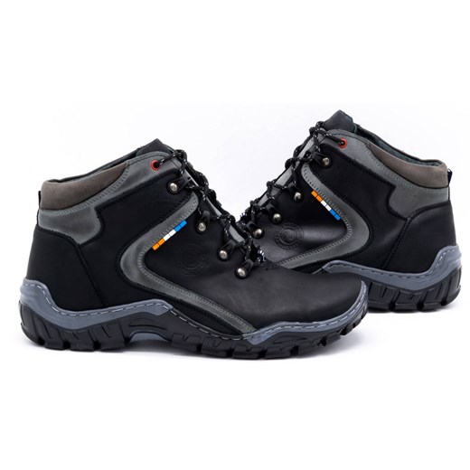 Buty męskie zimowe 129 Czarne ze sklepu butyolivier w kategorii Buty trekkingowe męskie - zdjęcie 162370499