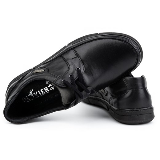 Buty męskie skórzane sznurowane 60K czarny ze sklepu butyolivier w kategorii Półbuty męskie - zdjęcie 162370546